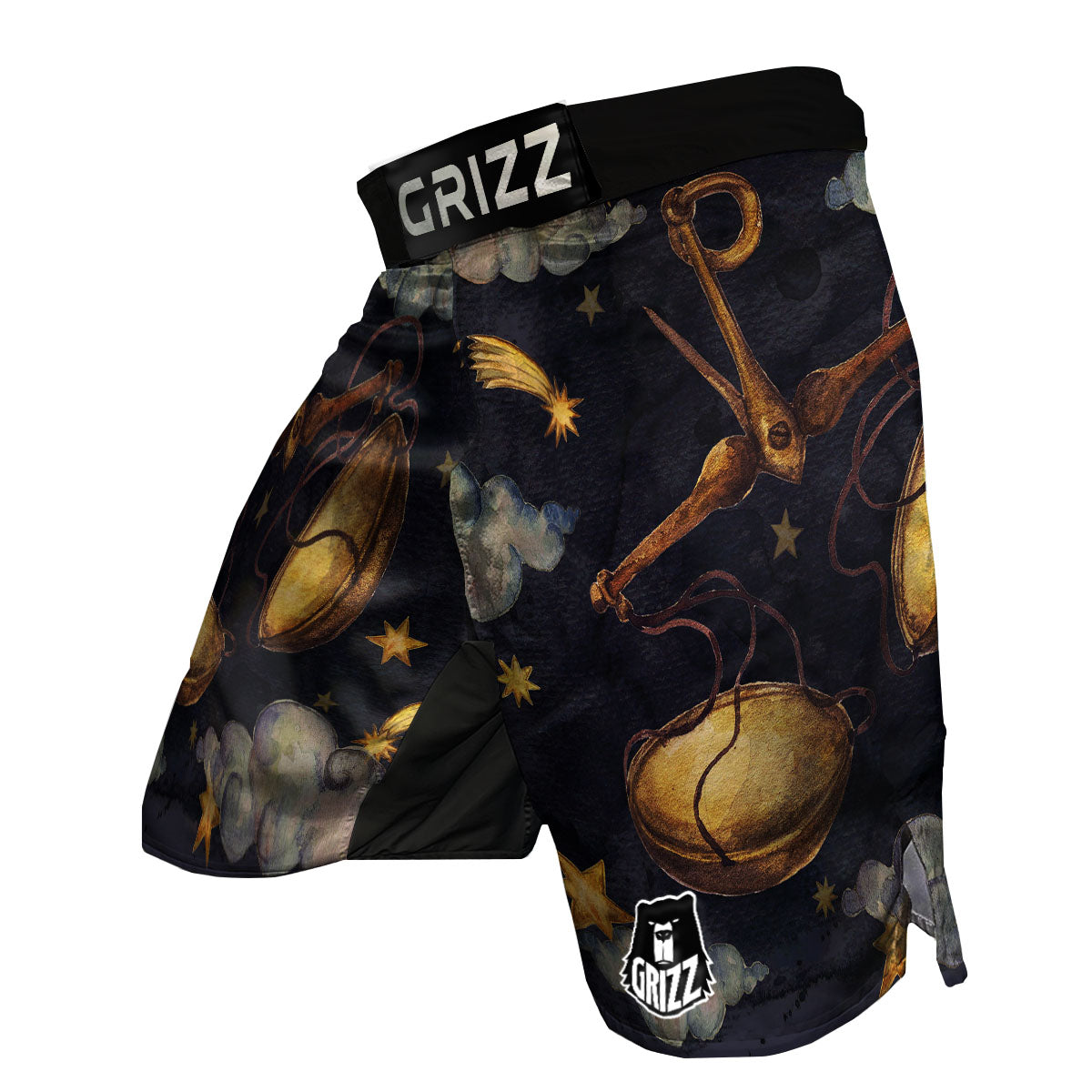 Zodiac Sign Watercolor Libra Print MMA Shorts-grizzshop