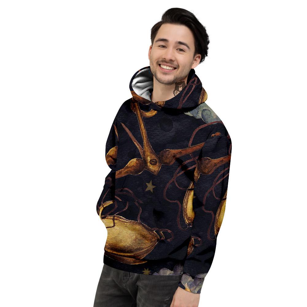 Zodiac Sign Watercolor Libra Print Men's Hoodie-grizzshop