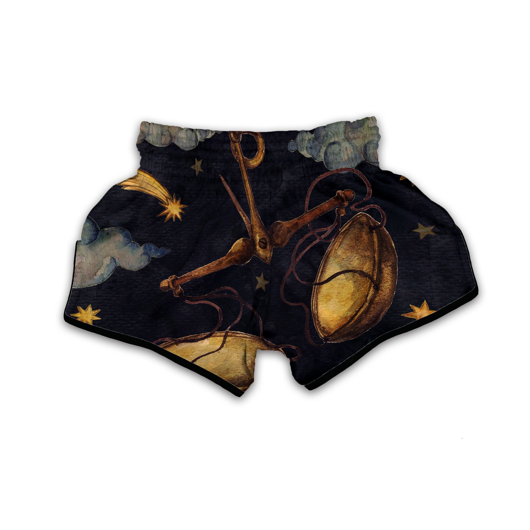 Zodiac Sign Watercolor Libra Print Muay Thai Boxing Shorts-grizzshop