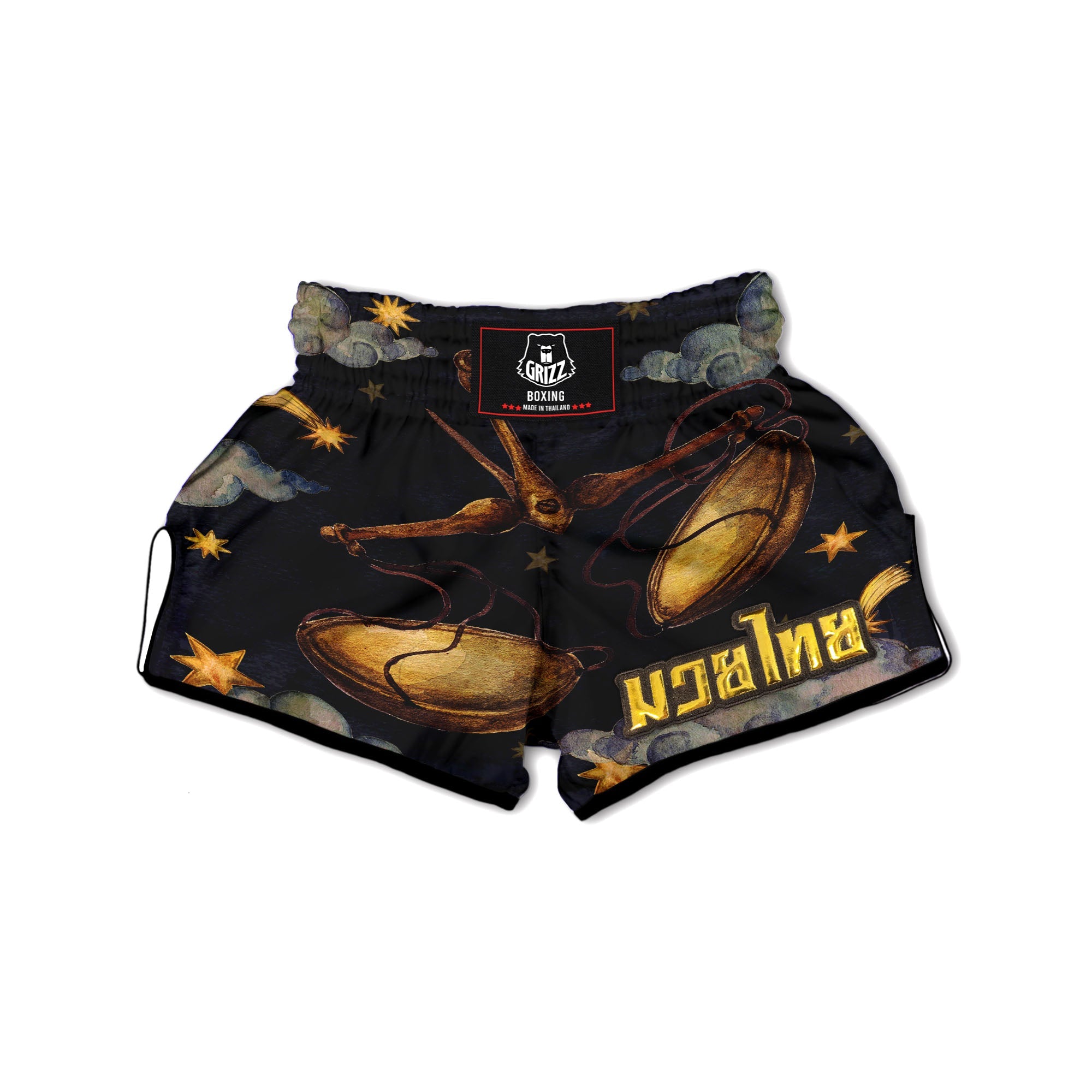 Zodiac Sign Watercolor Libra Print Muay Thai Boxing Shorts-grizzshop