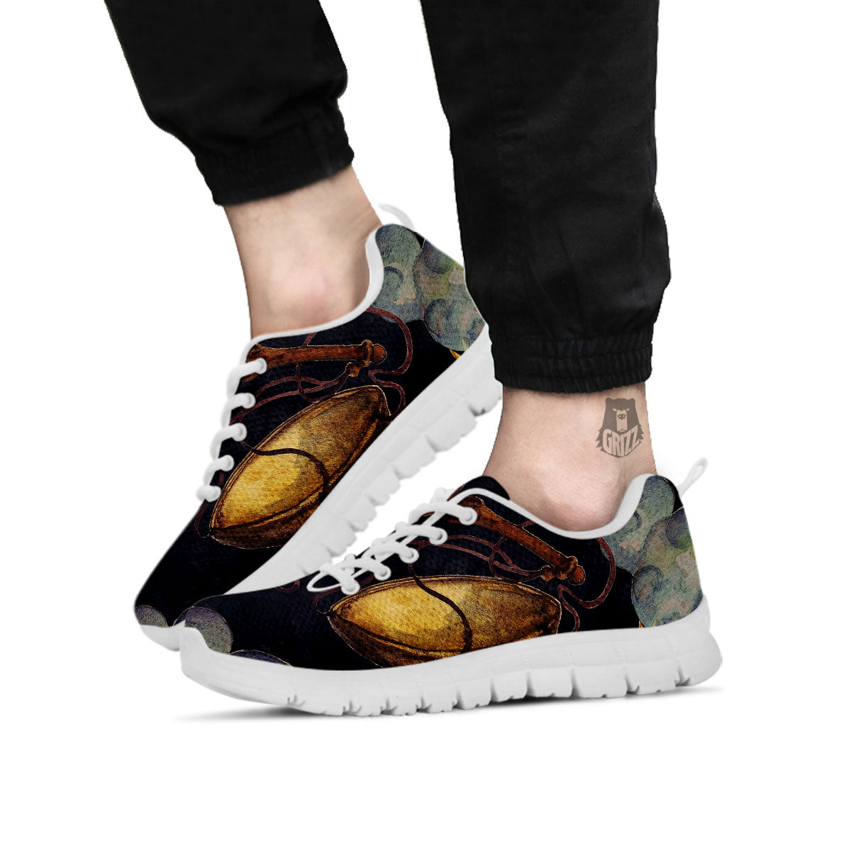 Zodiac Sign Watercolor Libra Print White Sneaker-grizzshop