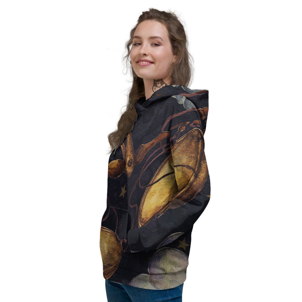 Zodiac Sign Watercolor Libra Print Women's Hoodie-grizzshop
