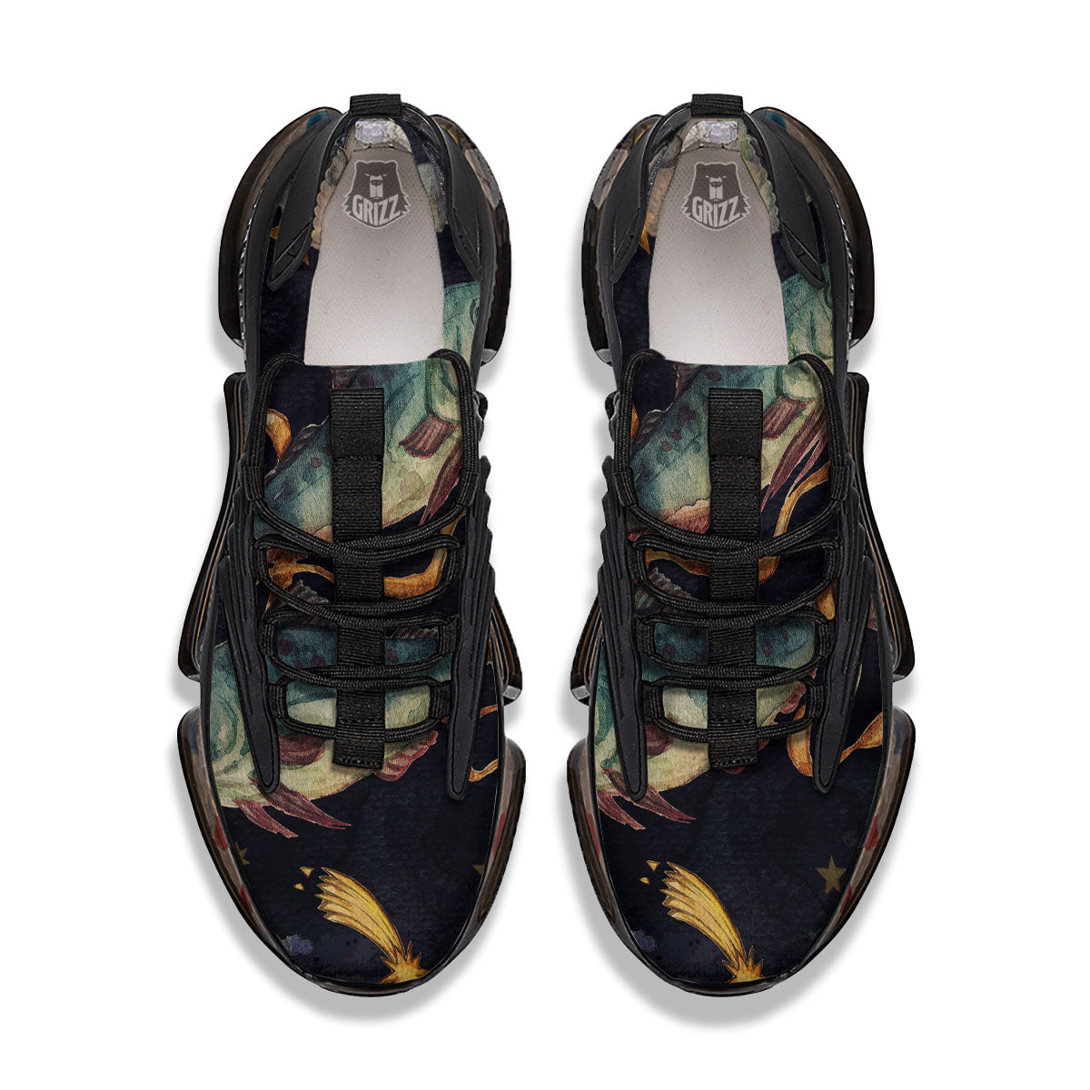 Zodiac Sign Watercolor Pisces Print Black Gym Shoes-grizzshop
