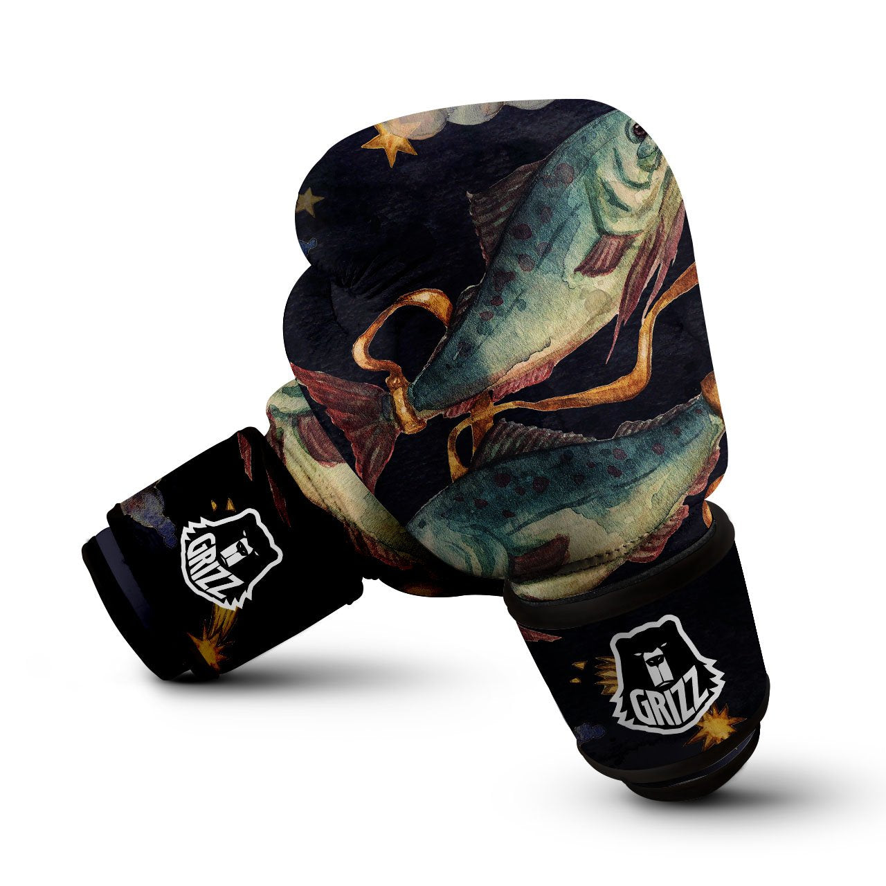 Zodiac Sign Watercolor Pisces Print Boxing Gloves-grizzshop