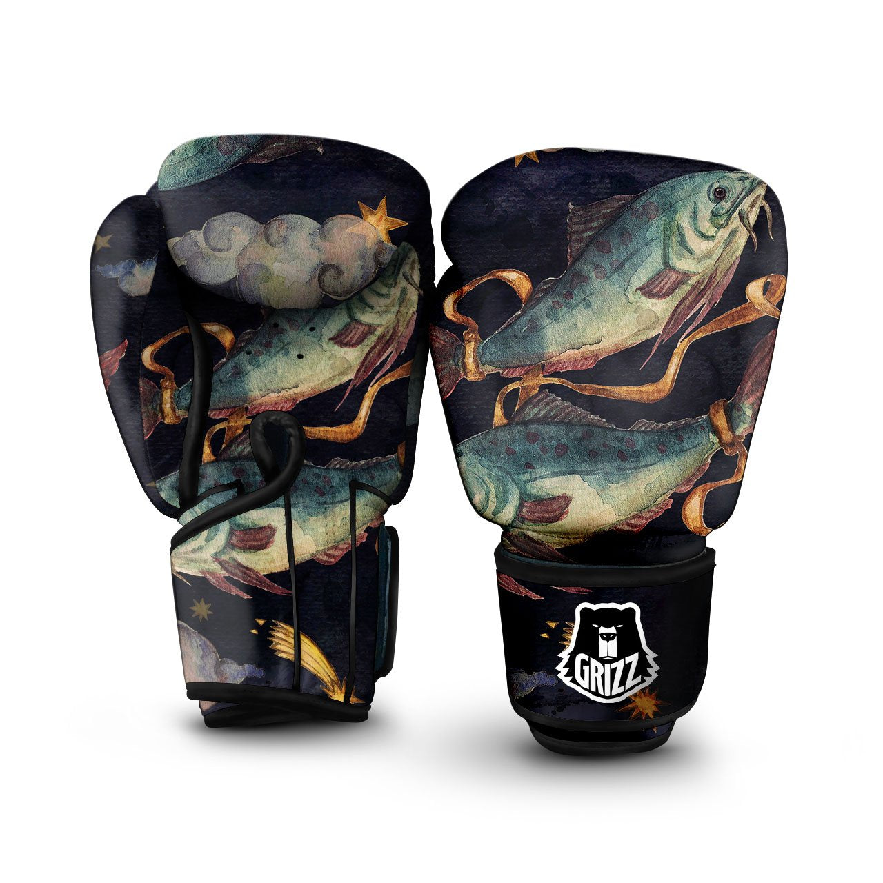 Zodiac Sign Watercolor Pisces Print Boxing Gloves-grizzshop