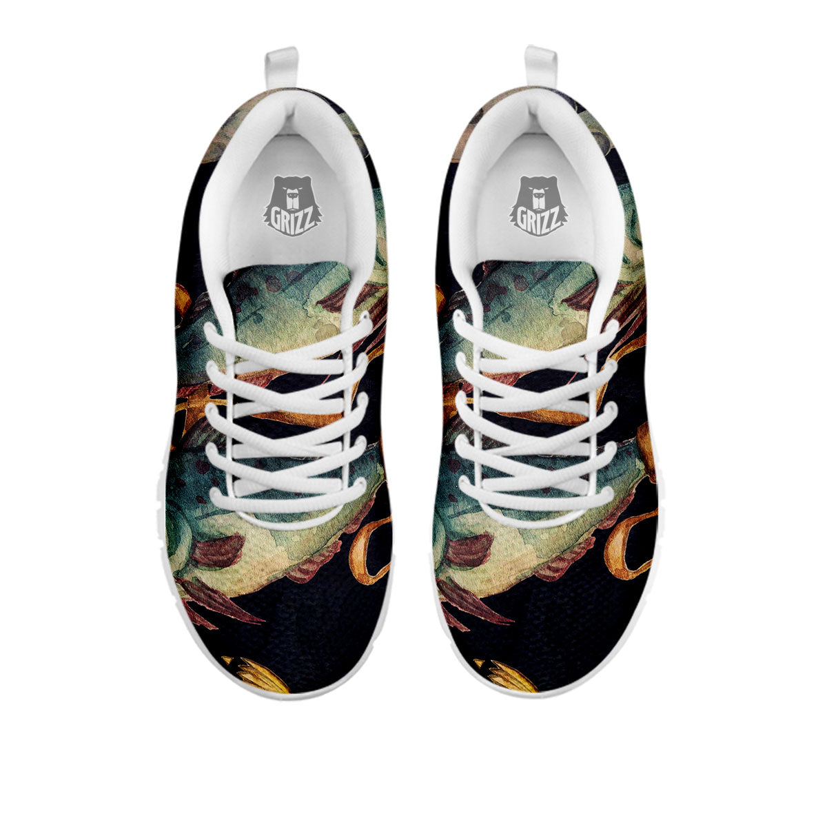 Zodiac Sign Watercolor Pisces Print White Sneaker-grizzshop