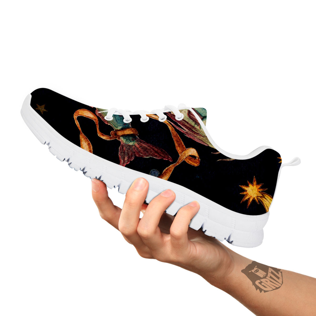 Zodiac Sign Watercolor Pisces Print White Sneaker-grizzshop