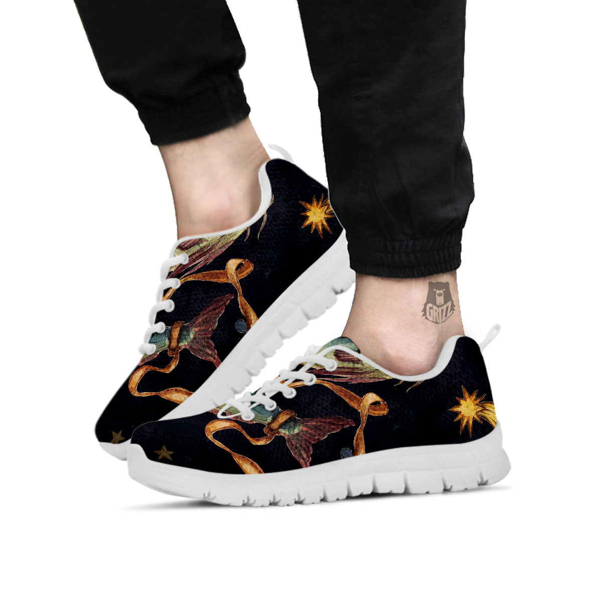 Zodiac Sign Watercolor Pisces Print White Sneaker-grizzshop