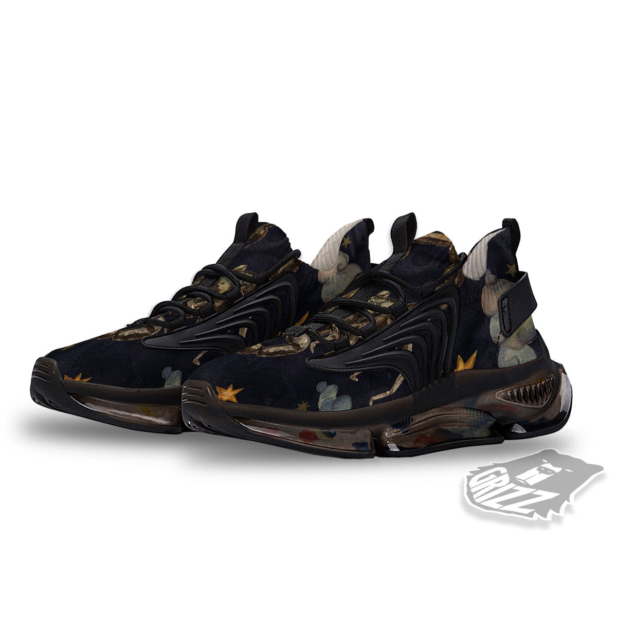 Zodiac Sign Watercolor Scorpio Print Black Gym Shoes-grizzshop
