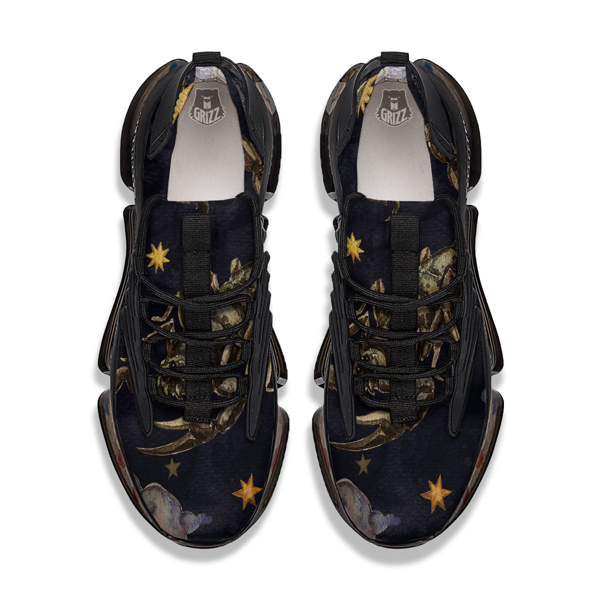 Zodiac Sign Watercolor Scorpio Print Black Gym Shoes-grizzshop