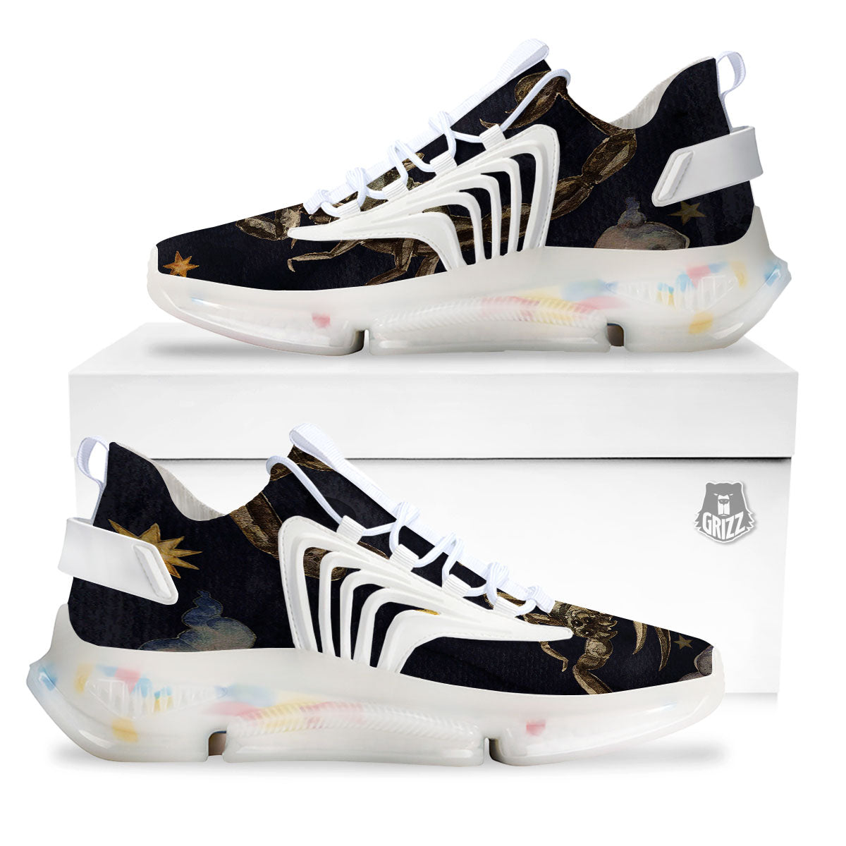 Zodiac Sign Watercolor Scorpio Print White Gym Shoes-grizzshop