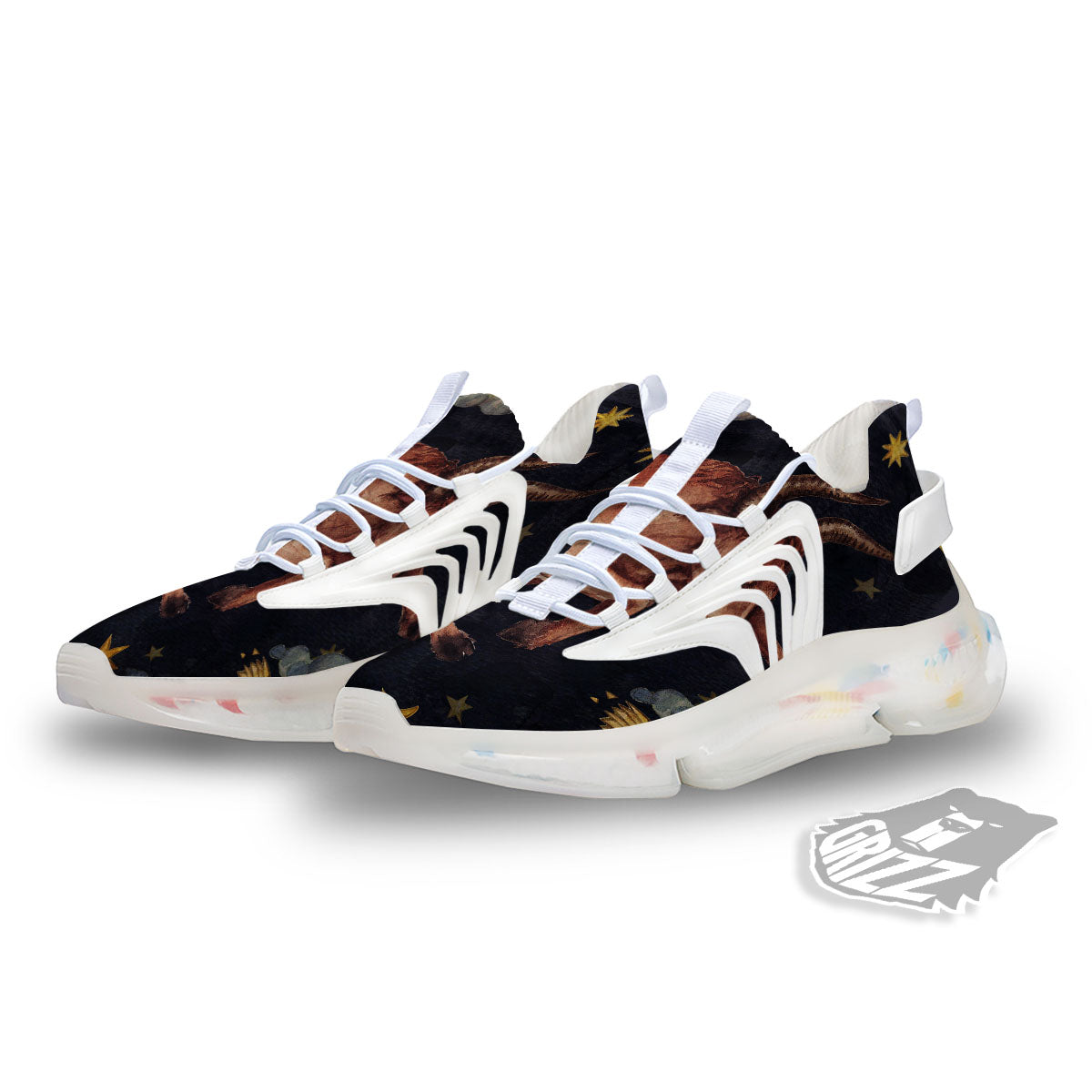 Zodiac Sign Watercolor Taurus Print White Gym Shoes-grizzshop