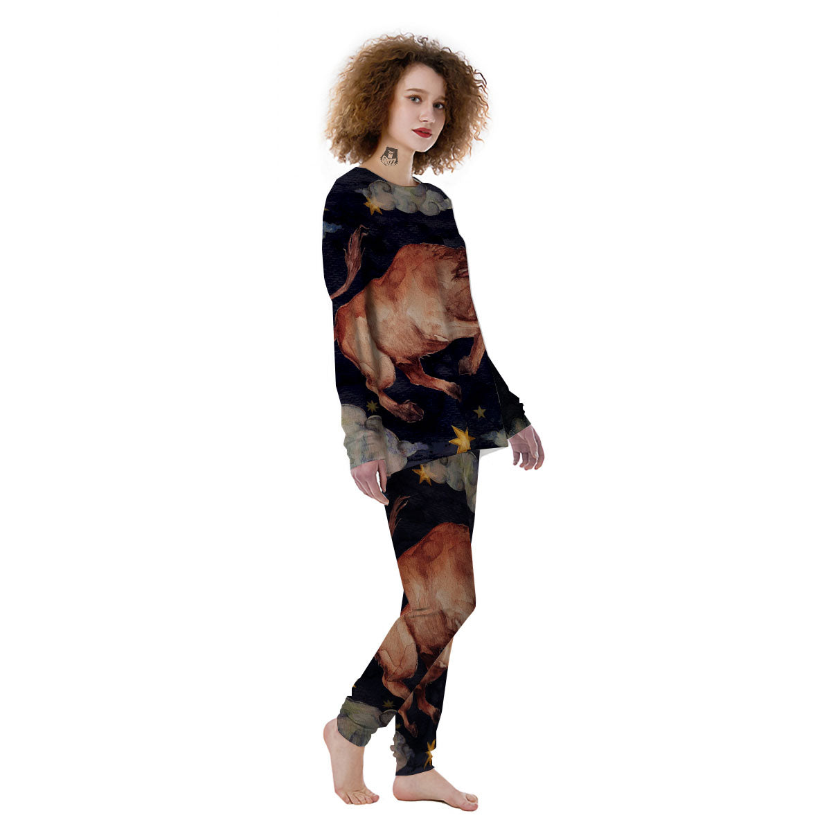 Zodiac Sign Watercolor Taurus Print Women's Pajamas-grizzshop
