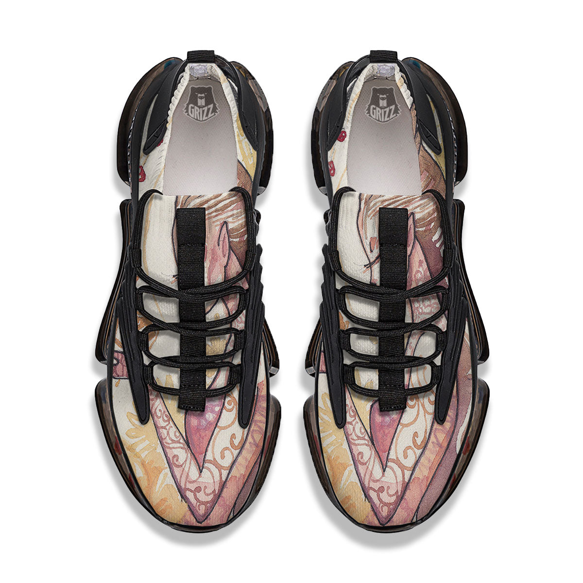 Zodiac Sign Watercolor Virgo Print Black Gym Shoes-grizzshop