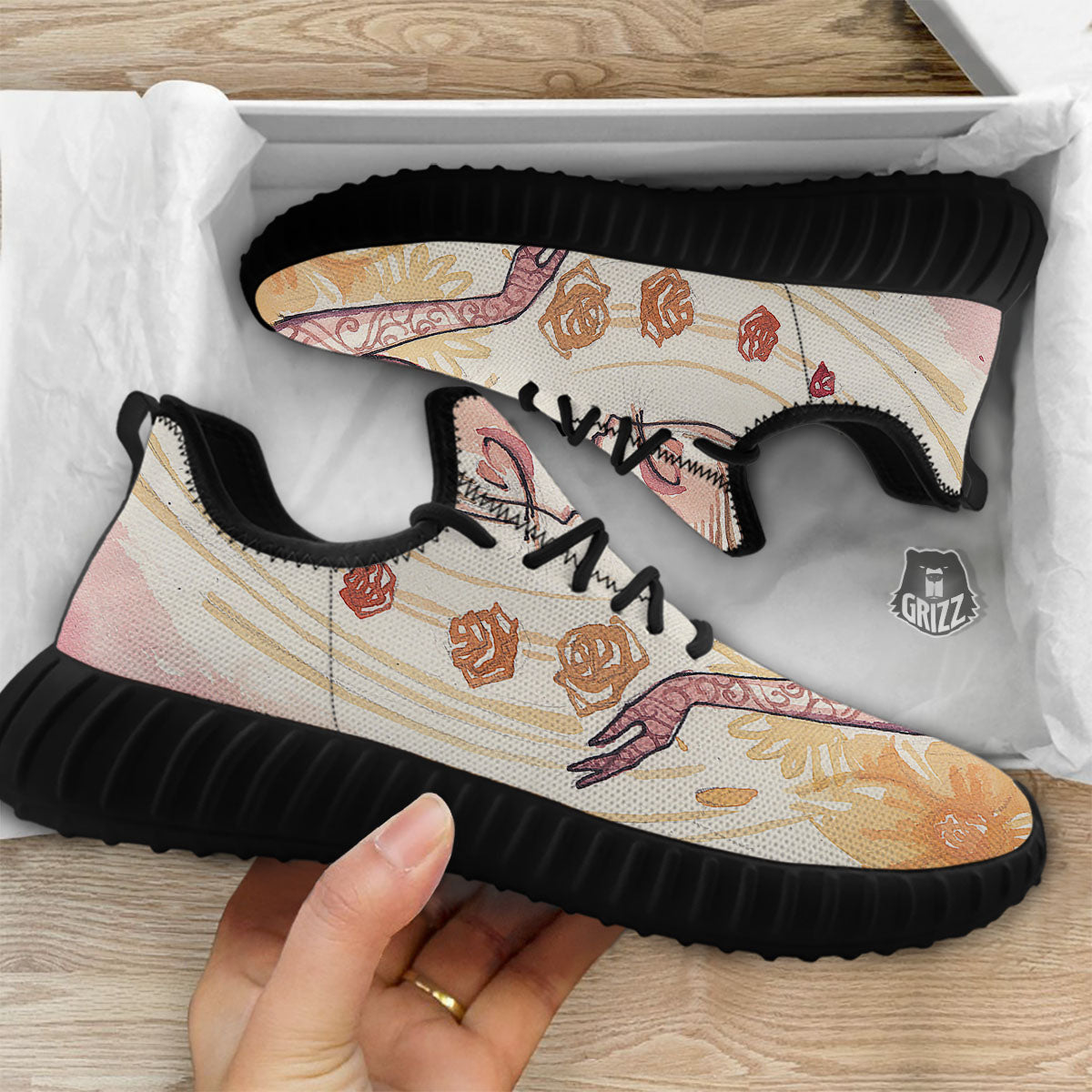 Zodiac Sign Watercolor Virgo Print Black Walking Shoes-grizzshop