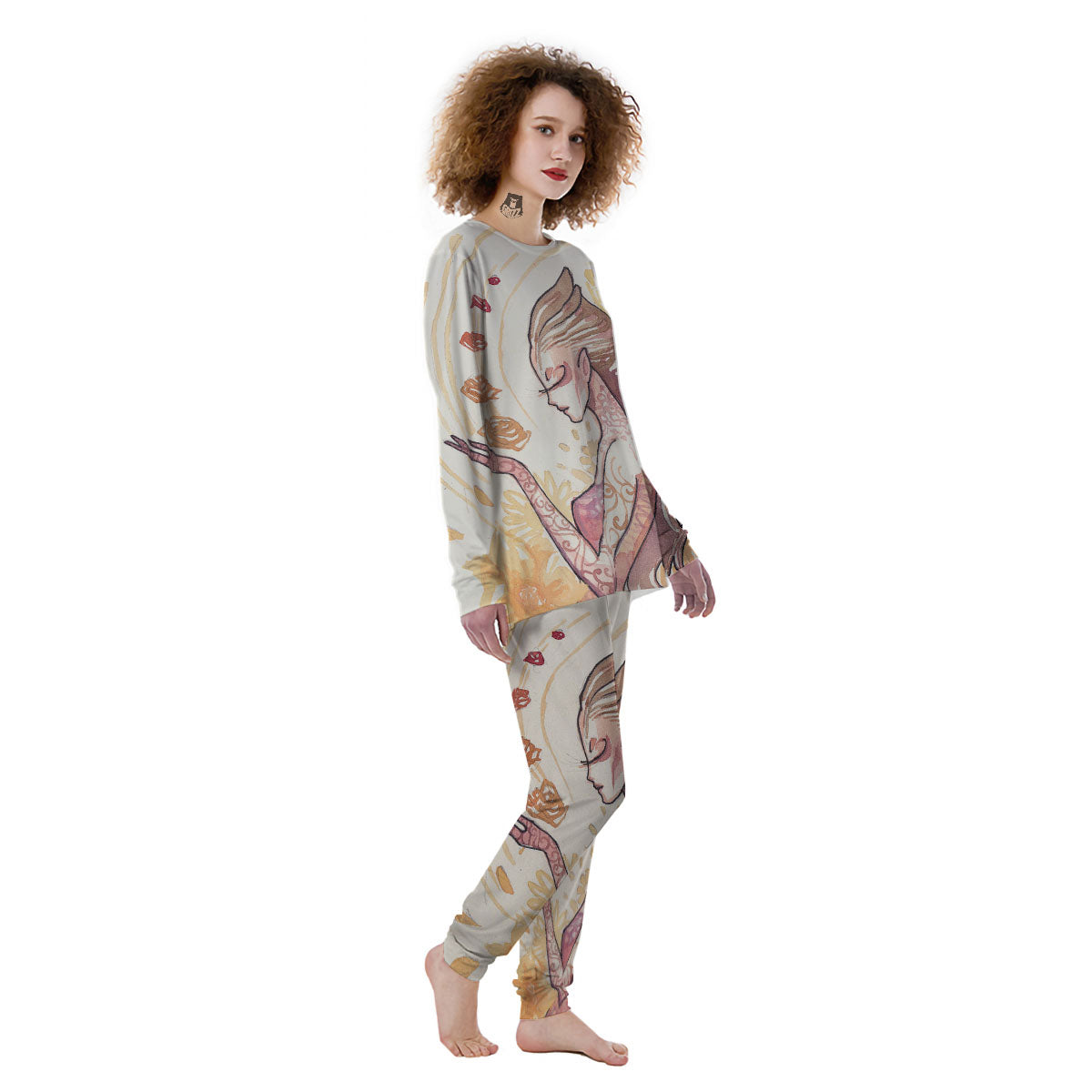 Zodiac Sign Watercolor Virgo Print Women's Pajamas-grizzshop