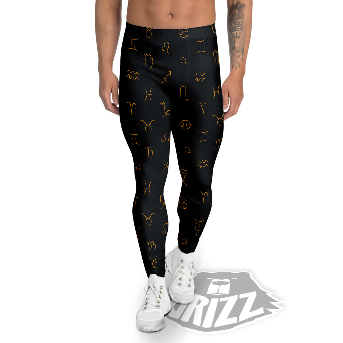 Zodiac Signs Astrological Print Pattern Men's Leggings-grizzshop