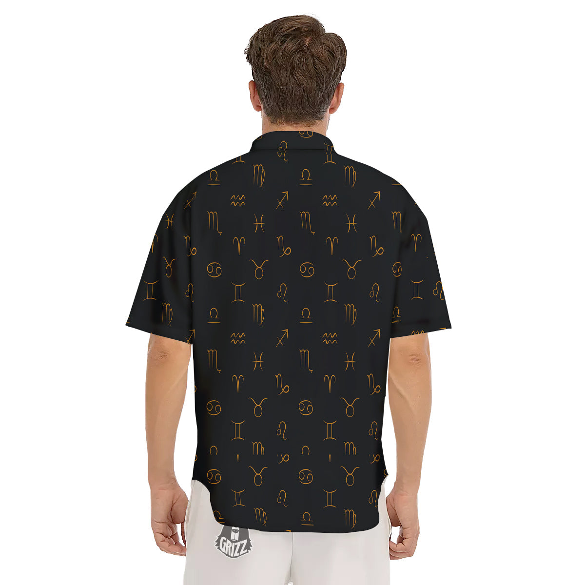 Zodiac Signs Astrological Print Pattern Men's Short Sleeve Shirts-grizzshop