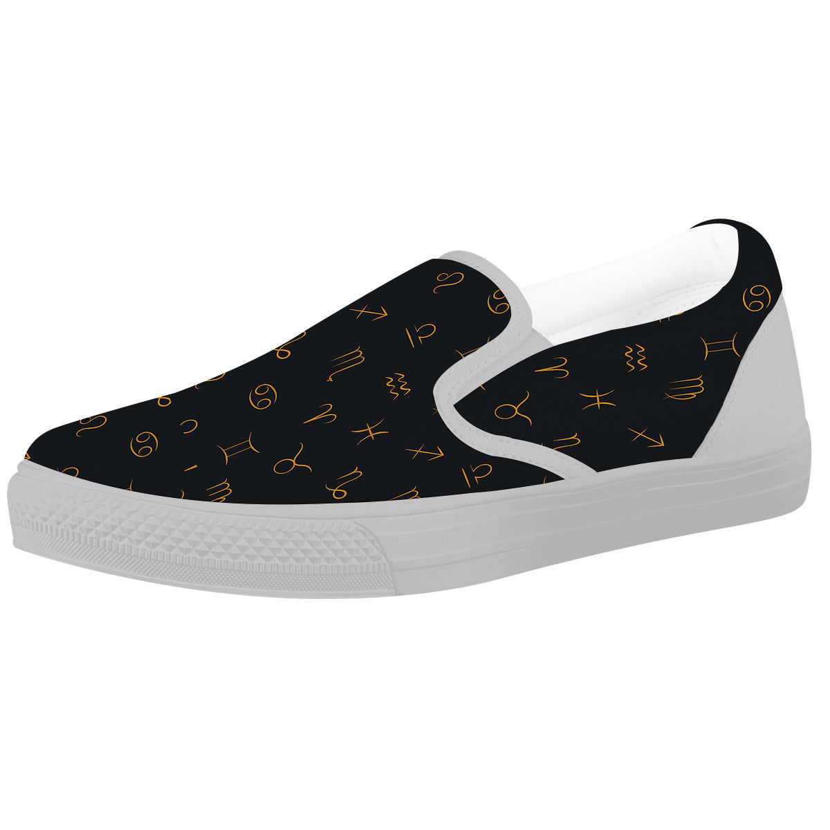 Zodiac Signs Astrological Print Pattern White Slip On Shoes-grizzshop