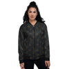 Zodiac Signs Astrological Print Pattern Women's Bomber Jacket-grizzshop