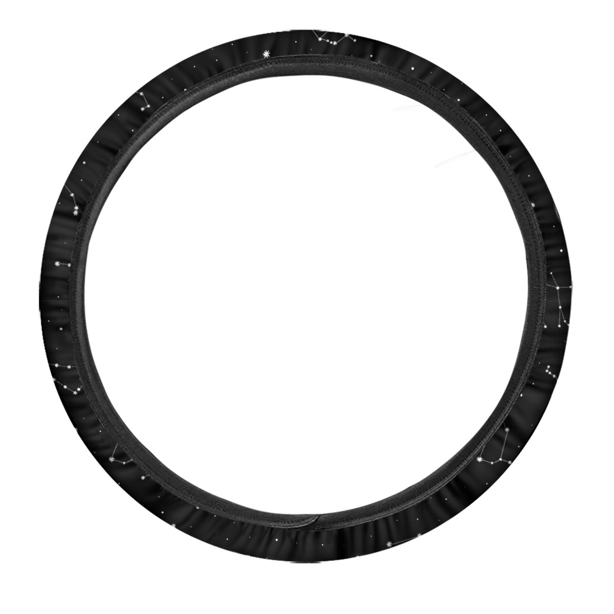 Zodiac Stars White And Black Print Car Steering Wheel Cover-grizzshop