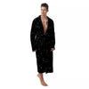 Zodiac Stars White And Black Print Men's Robe-grizzshop