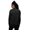 Zodiac Stars White And Black Print Women's Bomber Jacket-grizzshop