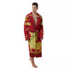 Zodiac Symbol Chinese Ox Print Men's Robe-grizzshop