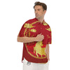 Zodiac Symbol Chinese Ox Print Men's Short Sleeve Shirts-grizzshop