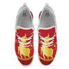 Zodiac Symbol Chinese Ox Print White Athletic Shoes-grizzshop