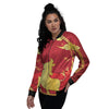 Zodiac Symbol Chinese Ox Print Women's Bomber Jacket-grizzshop