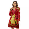 Zodiac Symbol Chinese Ox Print Women's Robe-grizzshop