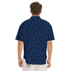 Zodiac Symbols Blue Print Pattern Men's Short Sleeve Shirts-grizzshop