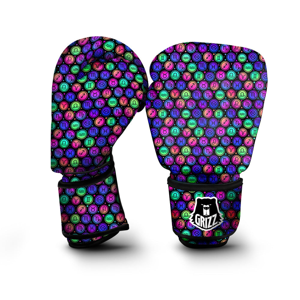 Zodiac Symbols Colorful Print Pattern Boxing Gloves-grizzshop