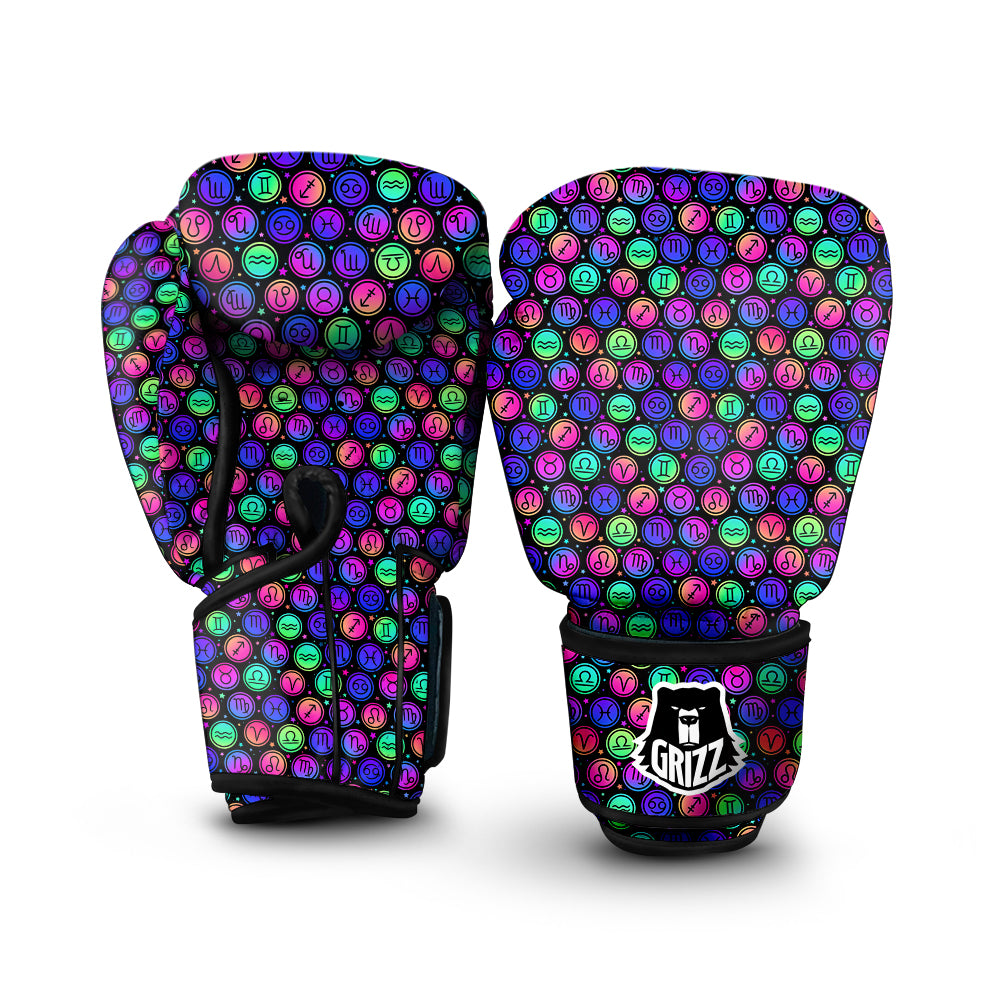 Zodiac Symbols Colorful Print Pattern Boxing Gloves-grizzshop