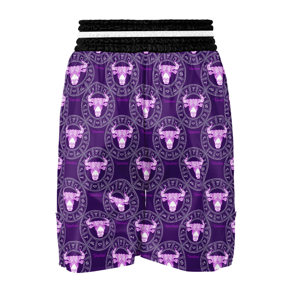 Zodiac Taurus Purple Print Pattern Boxing Shorts-grizzshop
