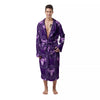 Zodiac Taurus Purple Print Pattern Men's Robe-grizzshop