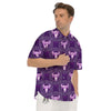 Zodiac Taurus Purple Print Pattern Men's Short Sleeve Shirts-grizzshop