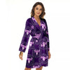 Zodiac Taurus Purple Print Pattern Women's Robe-grizzshop