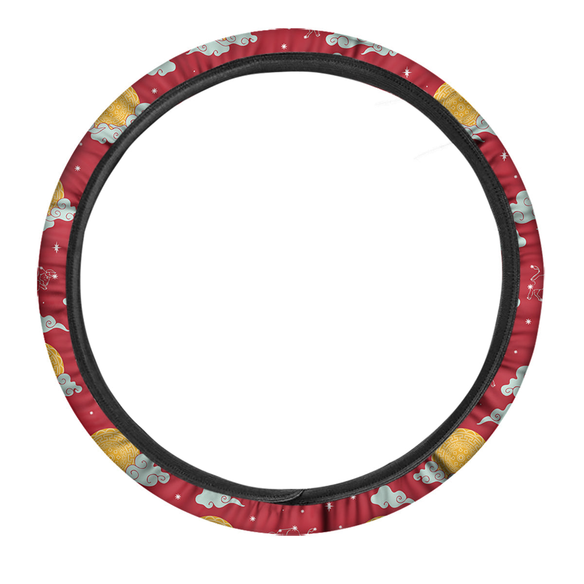 Zodiac Taurus Sky Chinese Year Print Pattern Car Steering Wheel Cover-grizzshop