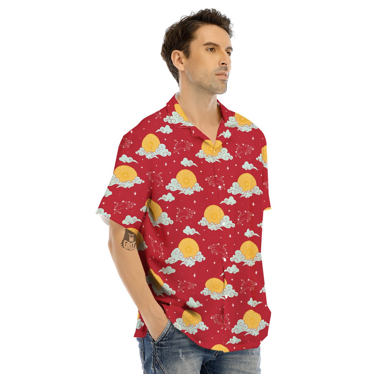 Zodiac Taurus Sky Chinese Year Print Pattern Men's Hawaiian Shirt-grizzshop