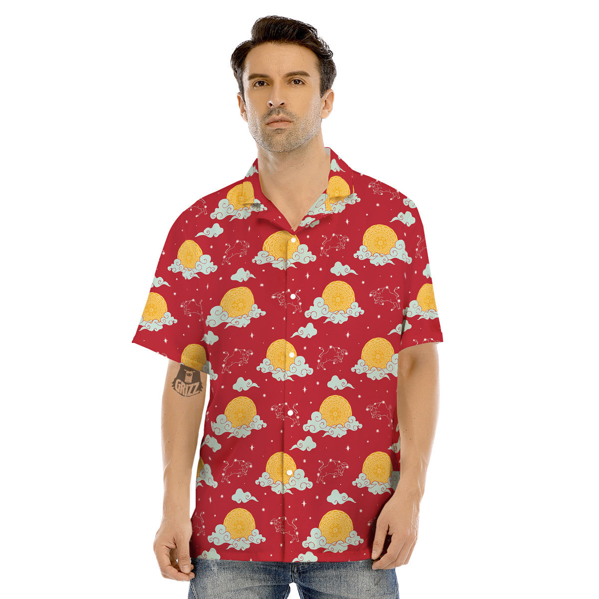 Zodiac Taurus Sky Chinese Year Print Pattern Men's Hawaiian Shirt-grizzshop