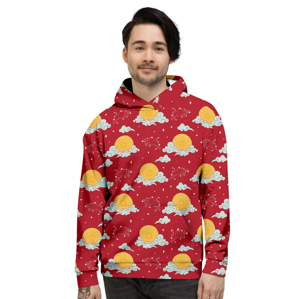 Zodiac Taurus Sky Chinese Year Print Pattern Men's Hoodie-grizzshop