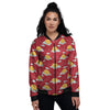 Zodiac Taurus Sky Chinese Year Print Pattern Women's Bomber Jacket-grizzshop