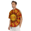 Zodiac Wheel Colourful Chinese Print Men's Short Sleeve Shirts-grizzshop