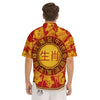 Zodiac Wheel Colourful Chinese Print Men's Short Sleeve Shirts-grizzshop