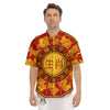 Zodiac Wheel Colourful Chinese Print Men's Short Sleeve Shirts-grizzshop