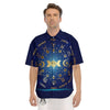 Zodiac Wheel Galaxy Print Men's Short Sleeve Shirts-grizzshop