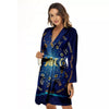 Zodiac Wheel Galaxy Print Women's Robe-grizzshop