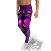 Zodiac Wheel Pink Heart Print Men's Leggings-grizzshop